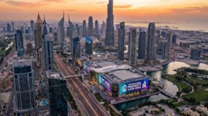 Aerial view of Dubai skyline with modern skyscrapers representing the IPS 2026 real estate event venue