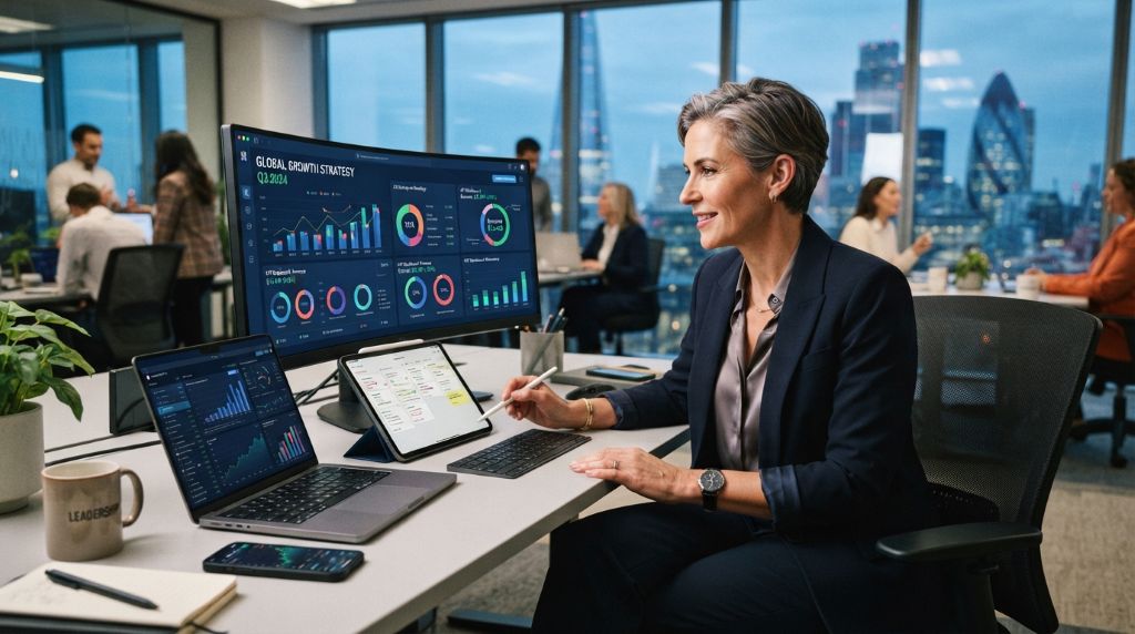 Business leader using digital tools to support growth
